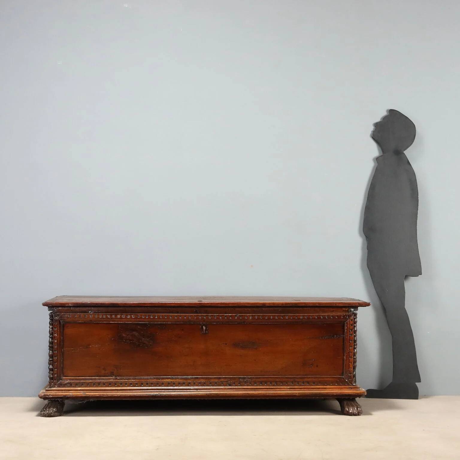 18th-century walnut chest with mouldings