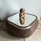Mirror coffee table in velvet