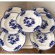Set of 7 soup plates, Grand Bouquet Boch-Frères Keramis, 19th century