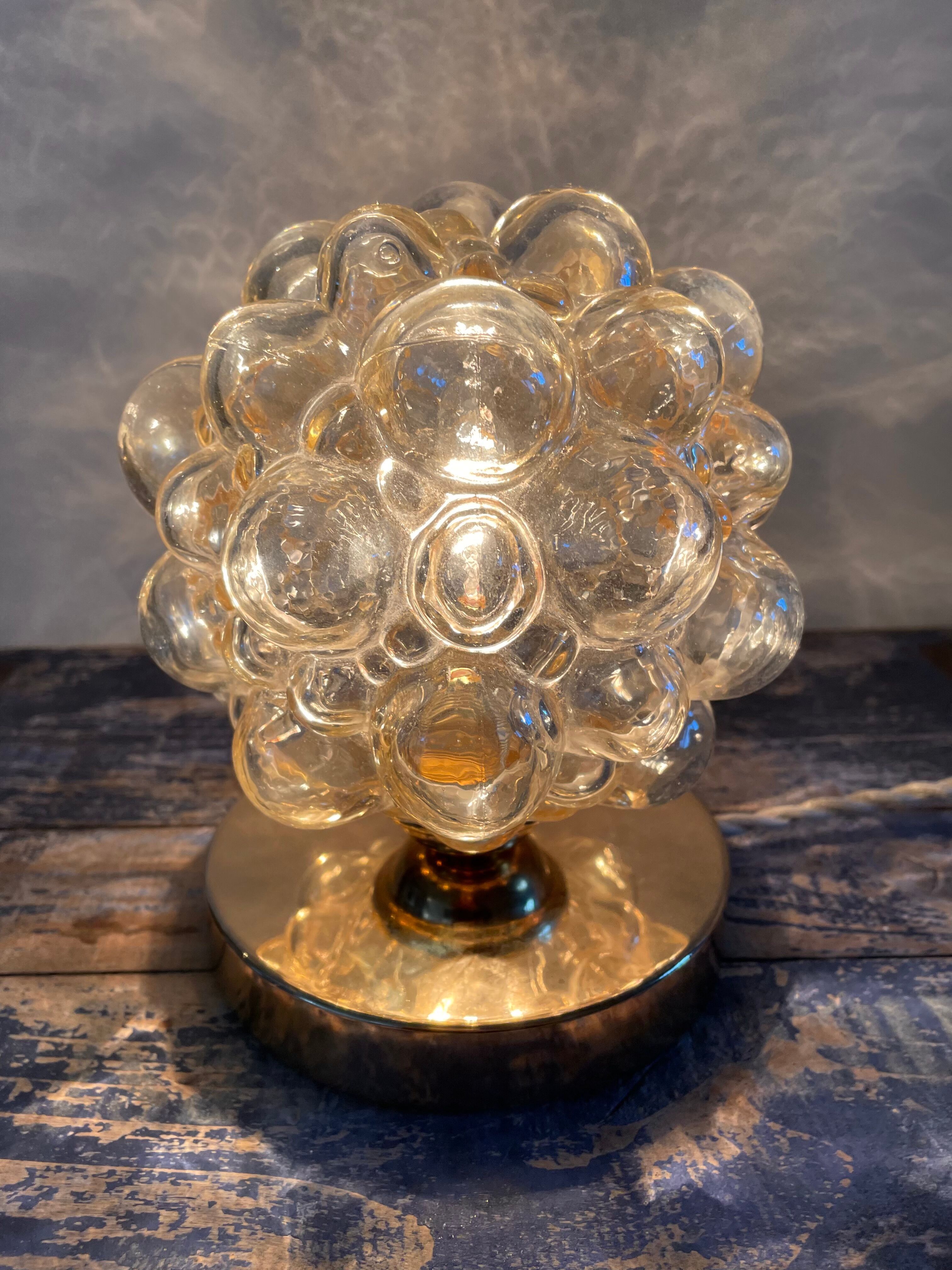 Bedside lamp bubble amber