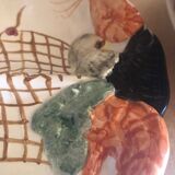 Lobster fish crustacean service in barbotine ceramic