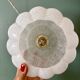 Vintage glass pendant light from Clichy in white.