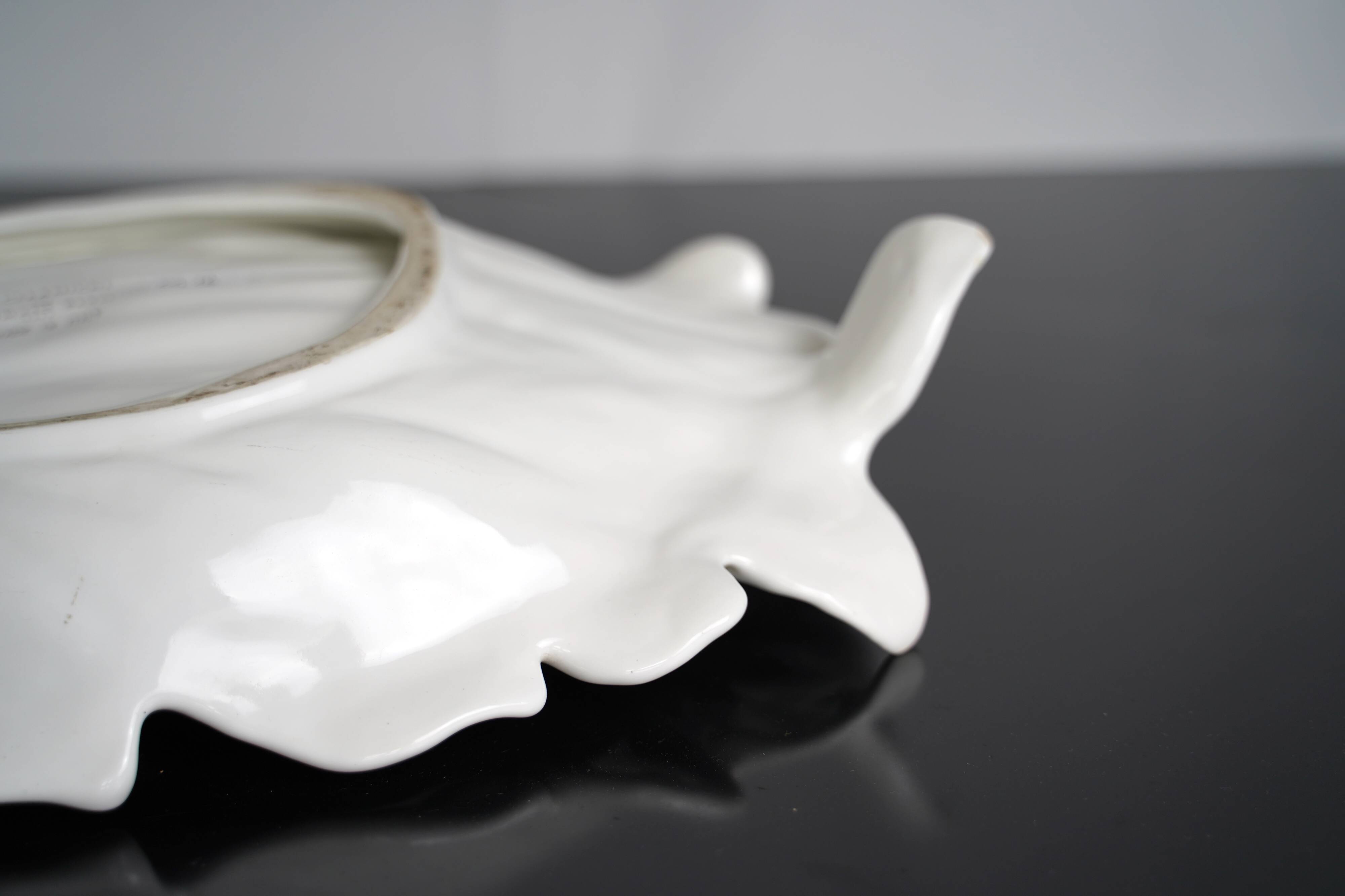 Large Tommaso Barbi White Ceramic Centerpiece, Italy, 1970s