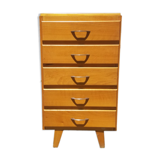 Vintage dresser 5 drawers in blond wood - 60s