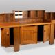 Silvio Coppola, for Bernini. Walnut enfilade with gradin. 1960s.