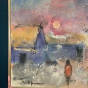 Original Swedish Oil on Panel – “Figure in Landscape” by Poul K. Jörgensen