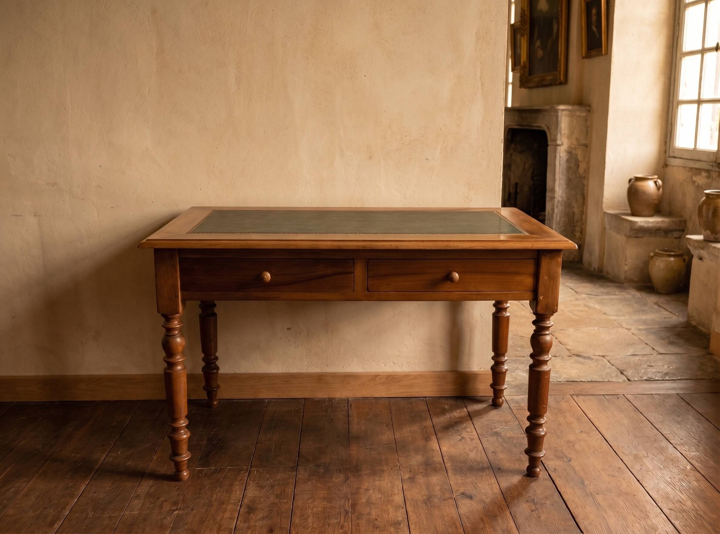 Bureau noyer massif ancien