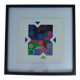 Tableau Vintage Art Optique - Victor Vasarely - Frame 40x40cm