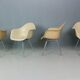 Ensemble de 4 chaises « H-Base » blanc cassé de Charles & Ray Eames pour Herman Miller, 1960