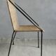 Fauteuil enfant en fer et rotin, vintage