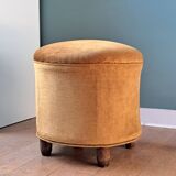 Golden velvet pouf