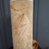 Wooden lamp 1970 sculpture original lampshade