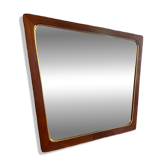 Trapezoidal mirror with teak frame, Denmark 1960