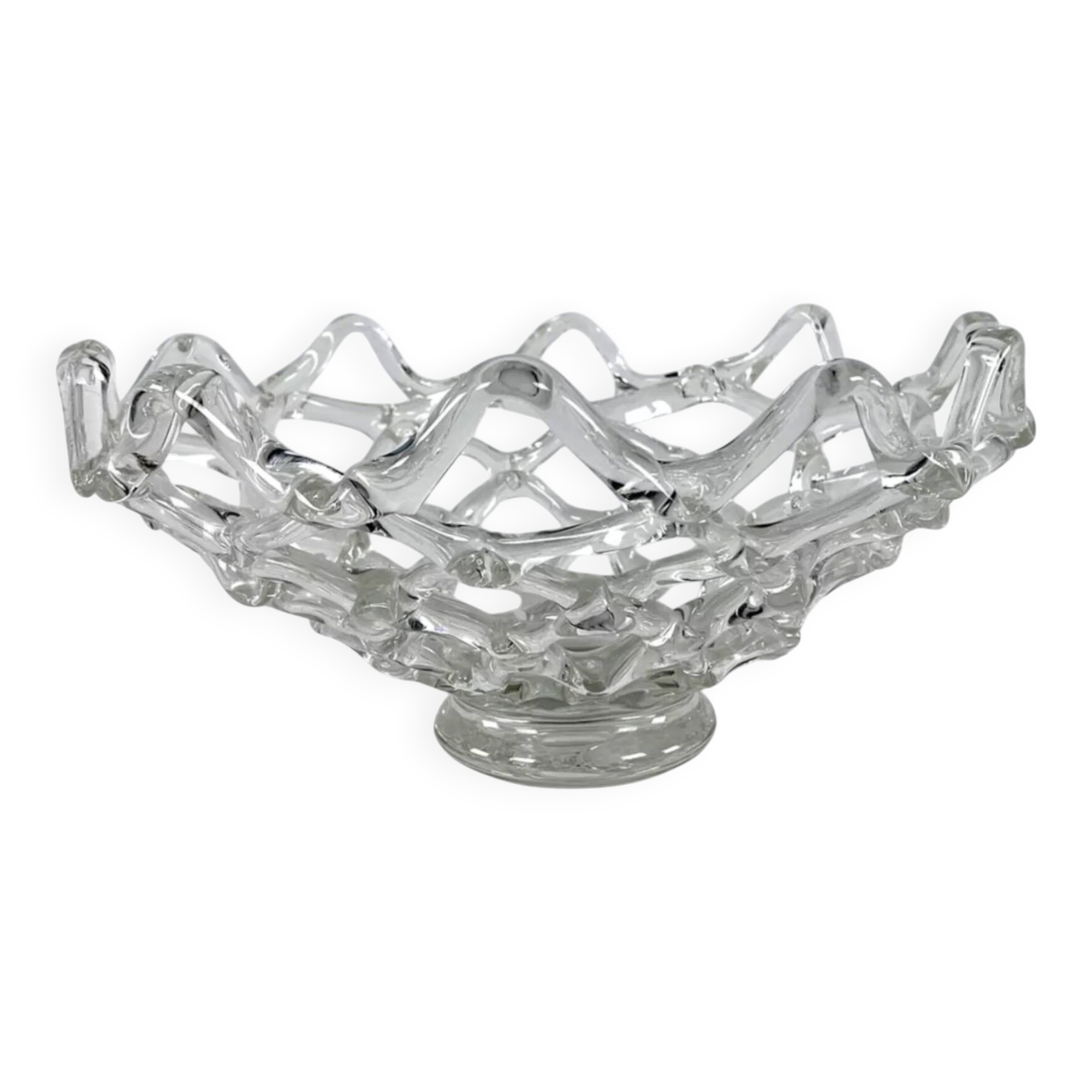 Art Deco, Barovier & Toso - Murano Intreccio glass centerpiece. 1940's