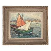 Tableau : huile sur toile - Marine