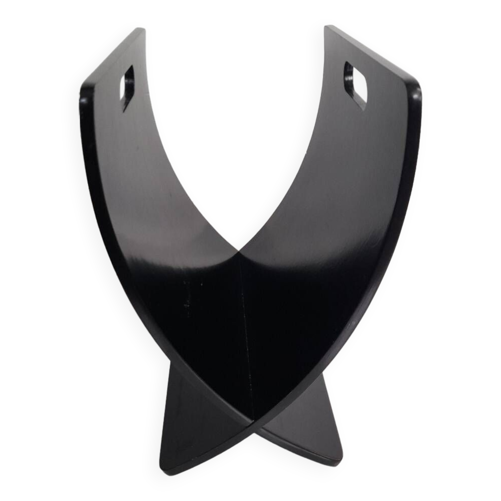 Black lacquered wood magazine rack