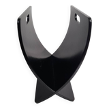 Black lacquered wood magazine rack