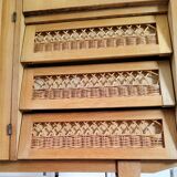 Wood and rattan cabinet