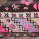 Geometric brown oushak runner rug, 97x326cm