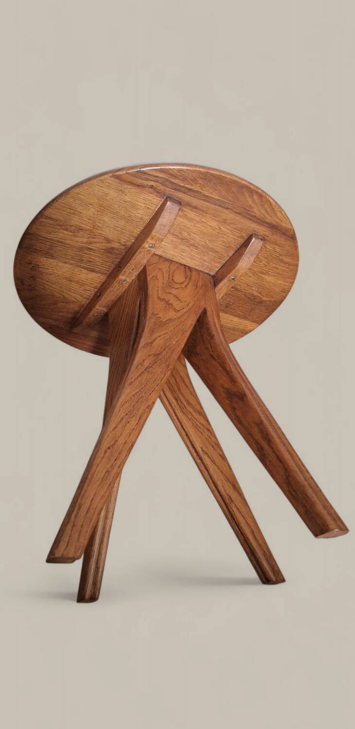 Solid oak side table – Scandinavian design from the 1950s