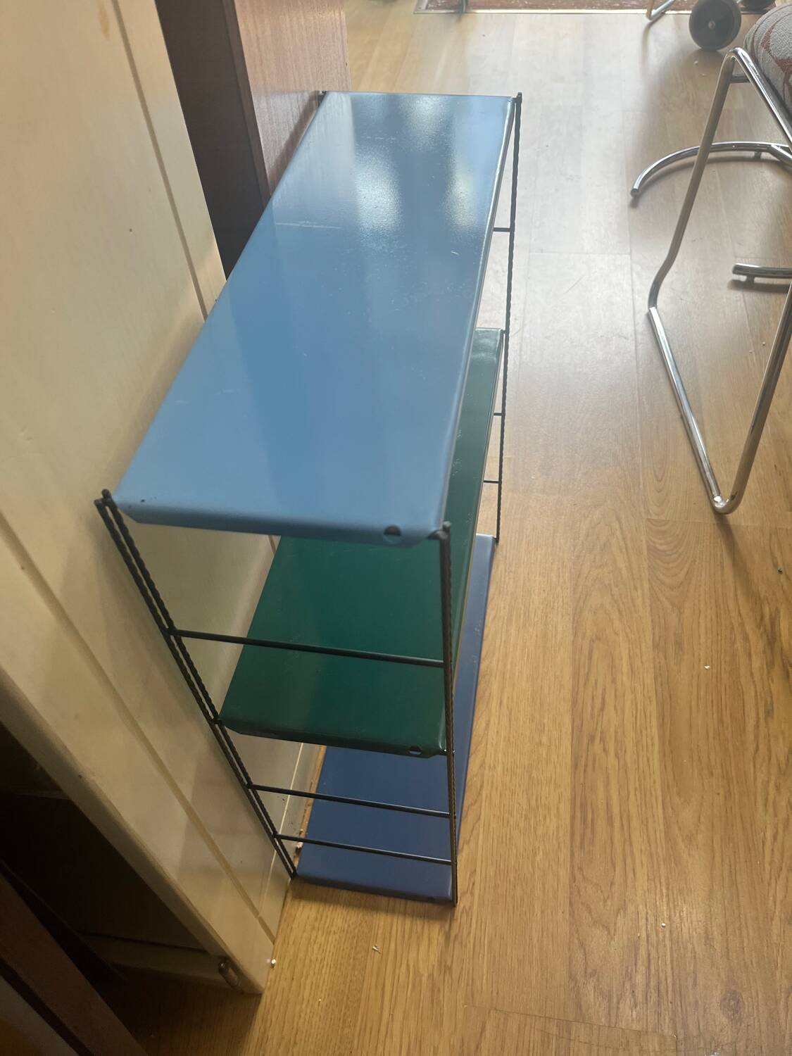 Vintage string metal wall shelf