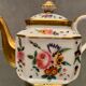Selfish porcelain teapot Old Paris floral decoration polychrome and gold nineteenth