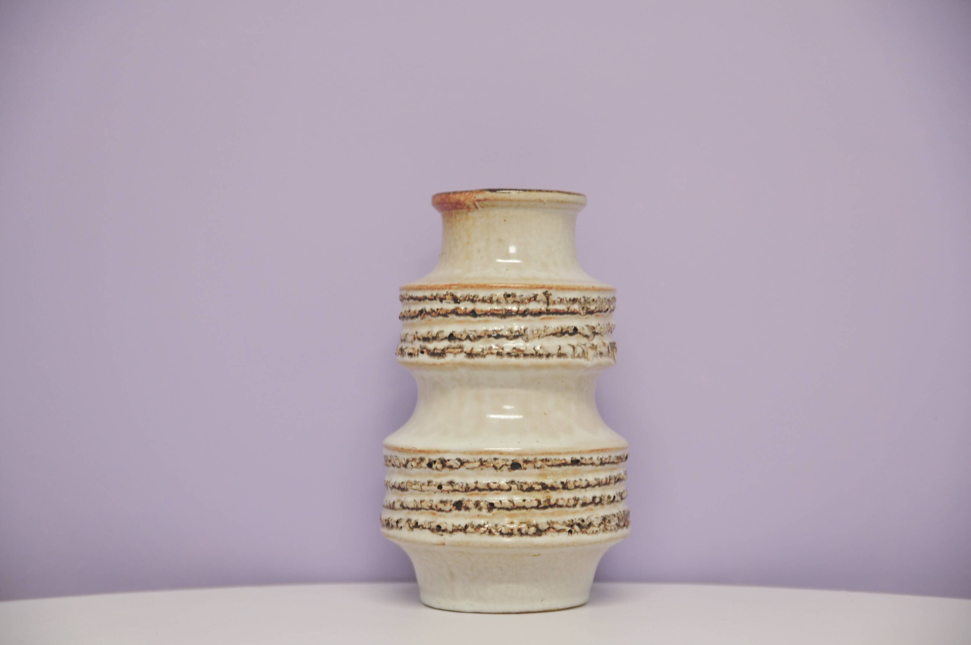 Vintage taupe pagoda west germany vase scheurich