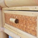 Vintage bamboo bedside tables