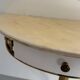 Floating wall console with drawer, brass body and marble top, 1960s, Italy
