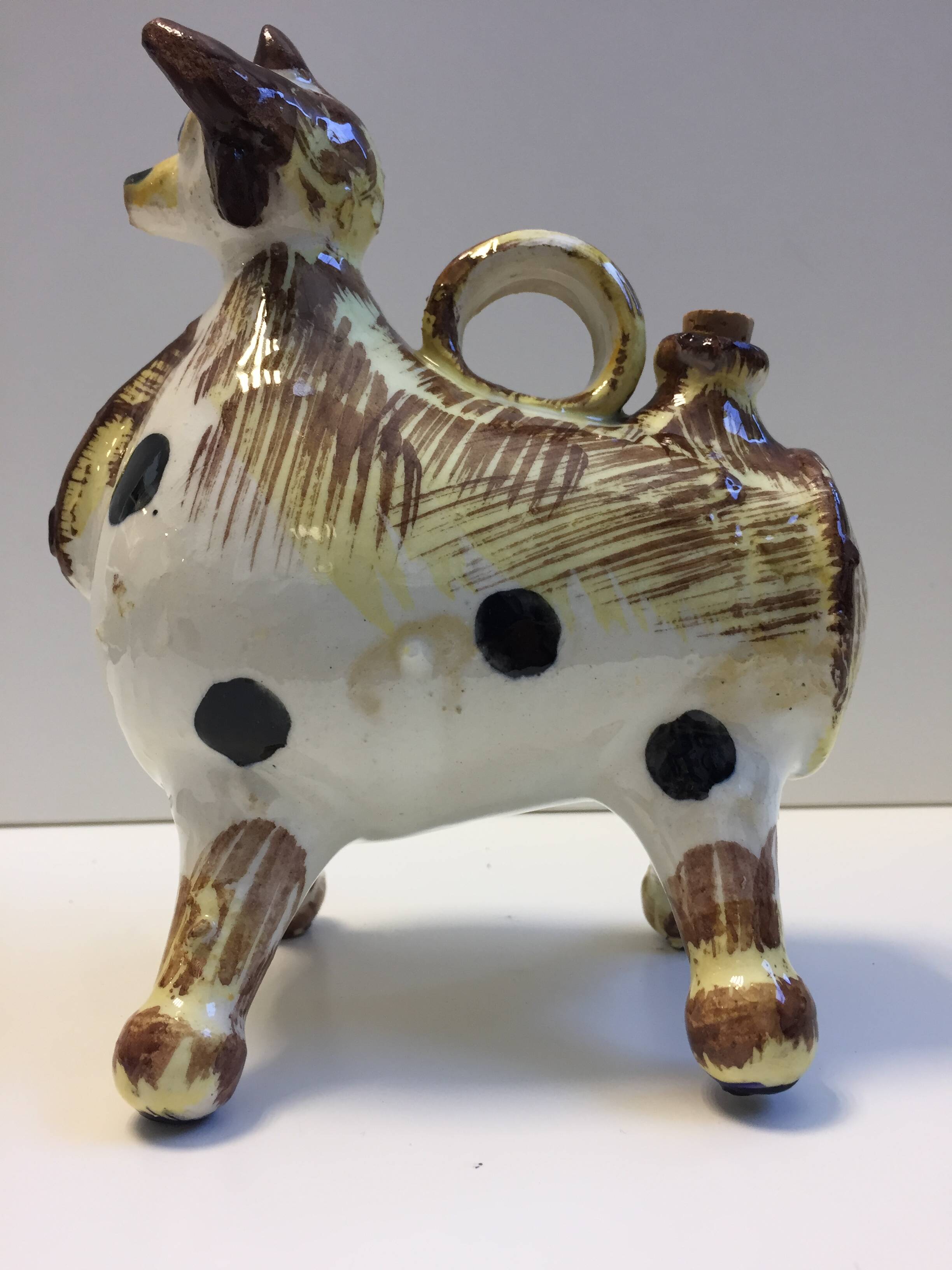 Small Jug Pitcher Pot Botijo Olive Oil Glazed Ceramic Spain