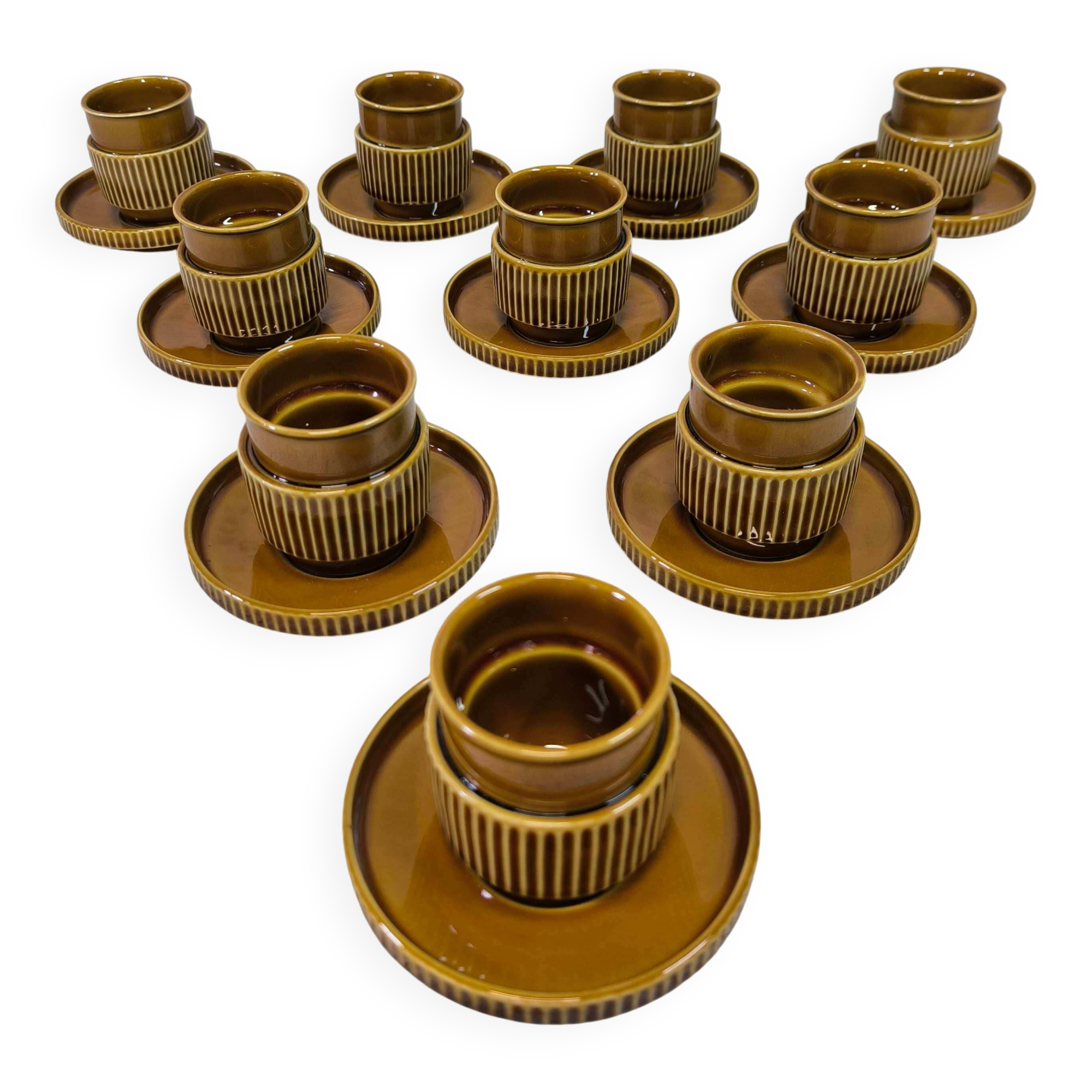 Set of ten vintage Tognana cups, Italy.