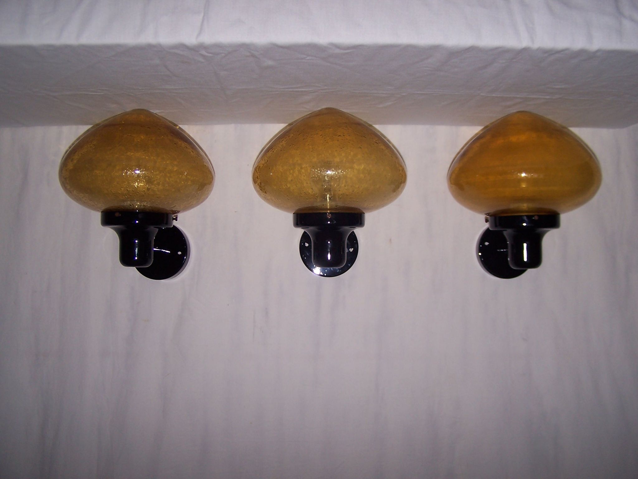 Trio of conical sconces - 70s