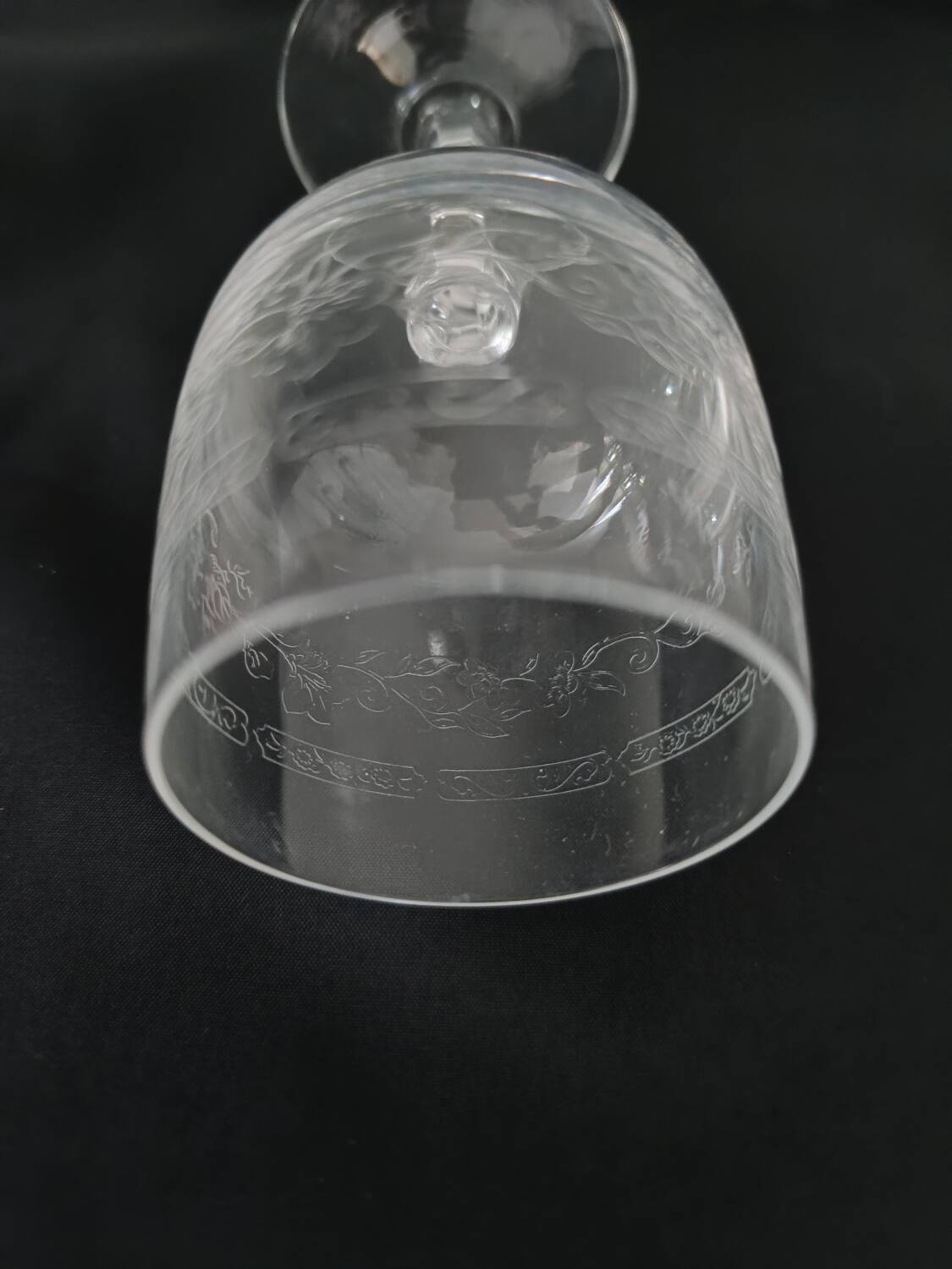 Set of 19 chiseled crystal stemmed glasses