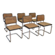 Set of 6 model b32 cesca marcel breuer chairs, italy 1970s