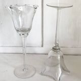 Pair of flower candlesticks on foot