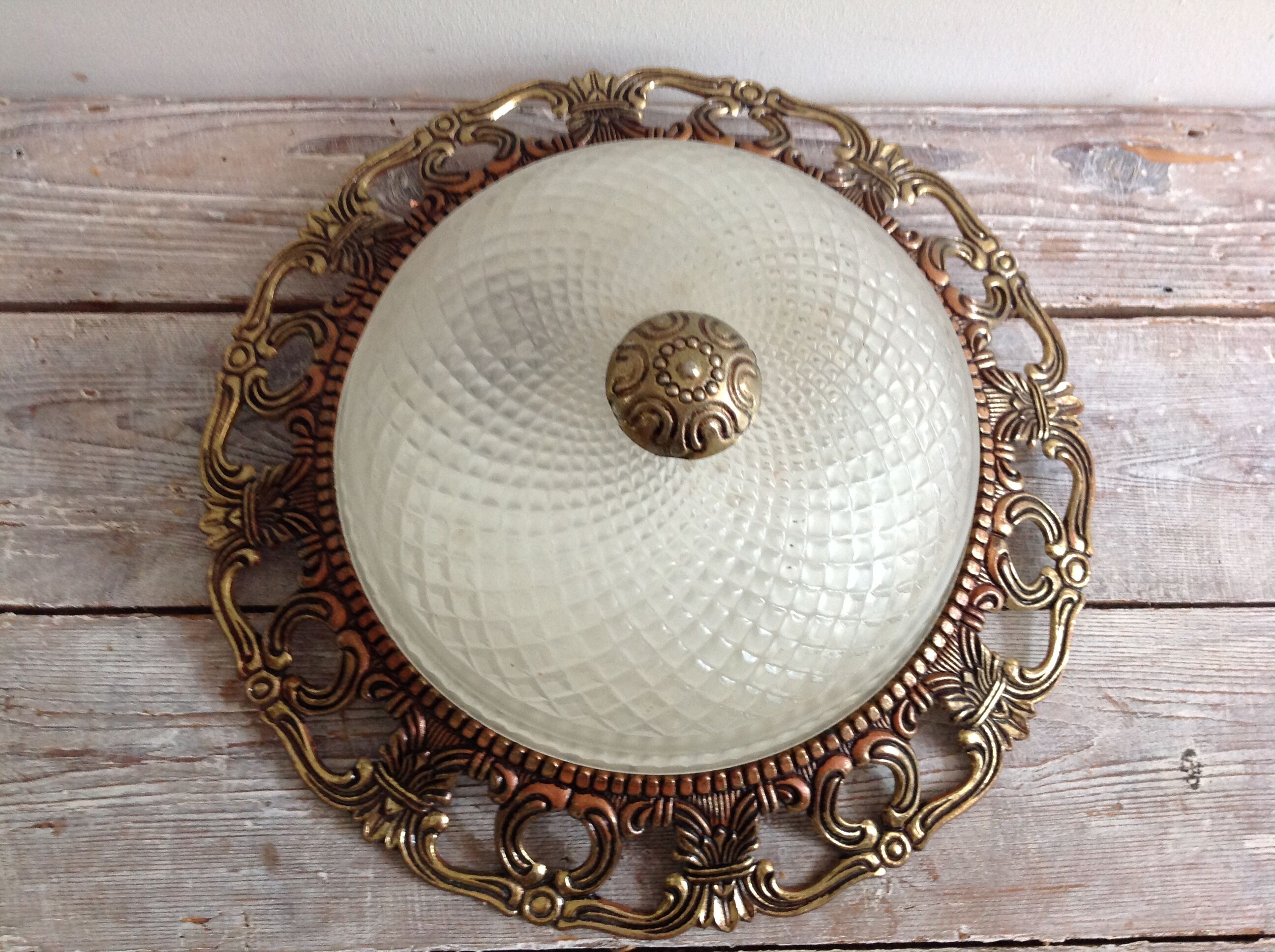 Glass and brass ceiling