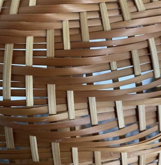 XXL mushroom lamp in woven rattan from the 70s