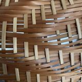 XXL mushroom lamp in woven rattan from the 70s