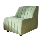 Armchair 1980s water green wool fabric