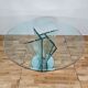 "Vaso" table in beveled glass, mirror and chrome, Gallotti & Radice, circa 1980