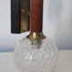 Wall lamp teak metal and glass