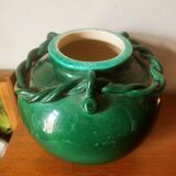 Ball vase with green ceramic string decoration