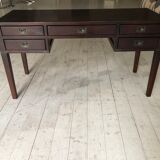 Wooden desk with mahogany veneer from Flamant