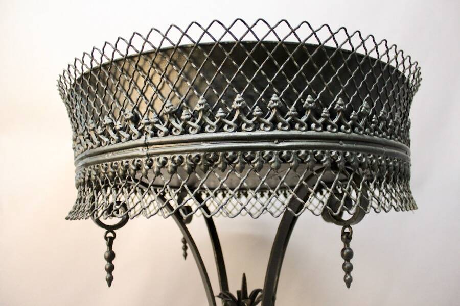 Large wrought iron planter