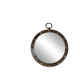 Round mirror with iron frame, vintage