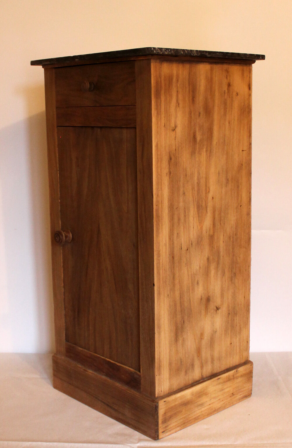 Natural wooden bedside table