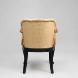 Art Deco side chair in beech wood, France 1940s