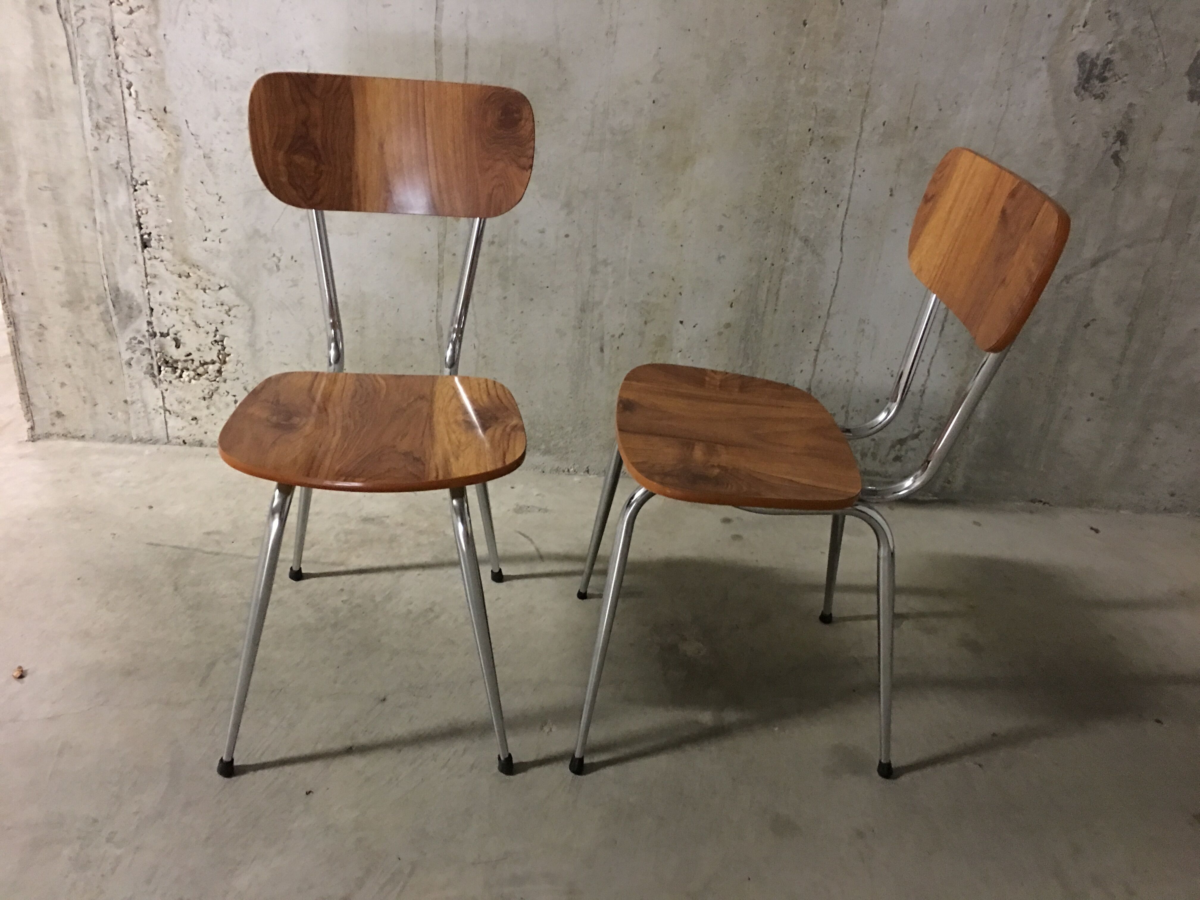 Pair of 70s formica chairs