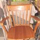 Adjustable office chair in light varnished wood from 1980. Chair sold individually.
