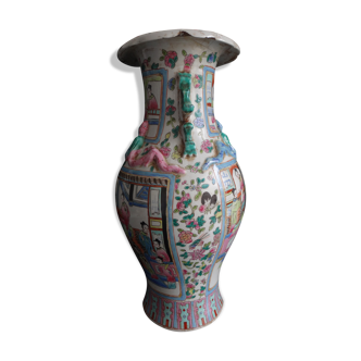 Chinese vase pink family 46cm porcelain China kangxi brand 19th